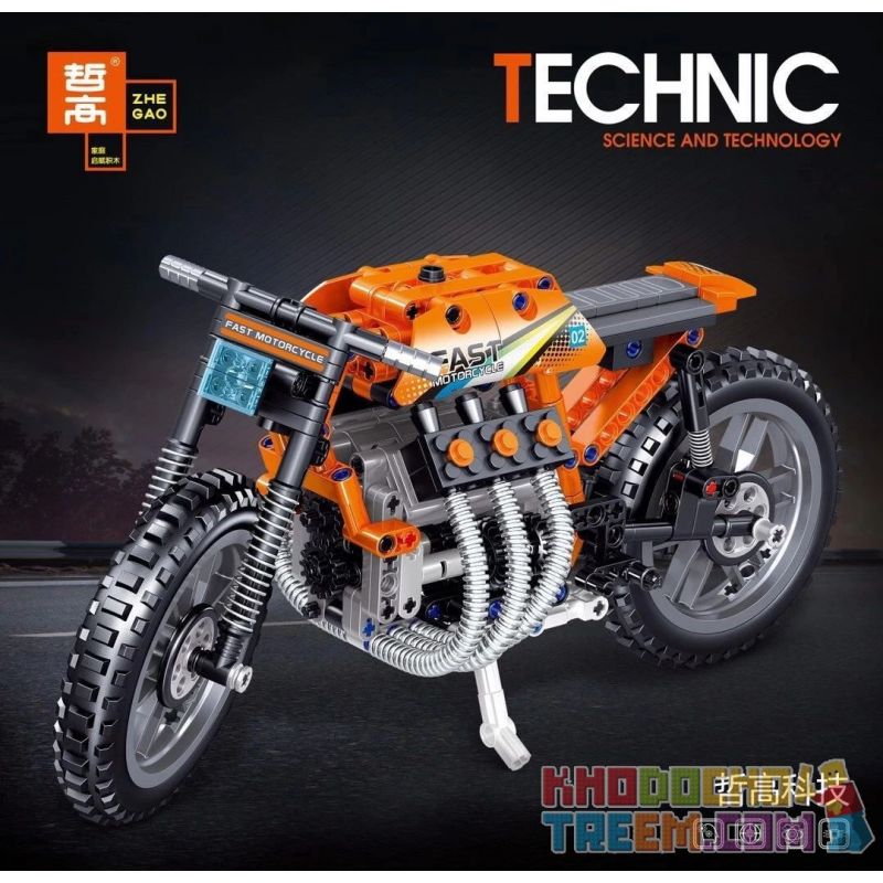 ZHEGAO QL0476 0476 non  HAO CHI MOTORCYCLE. bộ đồ chơi xếp lắp ráp ghép mô hình  Kỹ Thuật Công Nghệ Cao Mô Hình Phương Tiện 411 khối