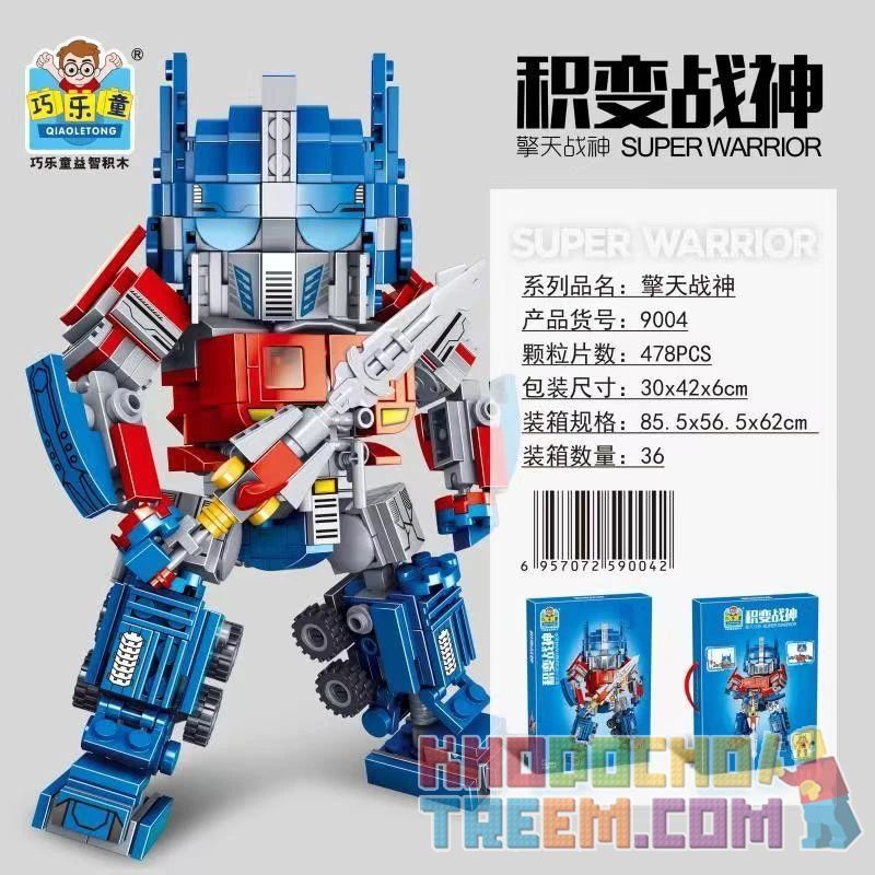 QIAO LE TONG 9004 non Lego THẦN CHIẾN TRANH bộ đồ chơi xếp lắp ráp ghép mô hình Transformers SUPER WARRIOR Robot Đại Chiến Người Máy Biến Hình 478 khối