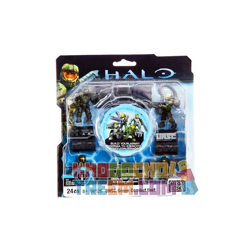 MEGA BLOKS 96826 non Lego ĐƠN VỊ CHIẾN ĐẤU XANH UNSC bộ đồ chơi xếp lắp ráp ghép mô hình Movie & Game UNSC GREEN COMBAT UNIT Phim Và Trò Chơi 24 khối