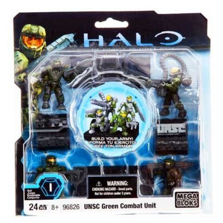 MEGA BLOKS 96826 non  ĐƠN VỊ CHIẾN ĐẤU XANH UNSC bộ đồ chơi xếp lắp ráp ghép mô hình Movie & Game UNSC GREEN COMBAT UNIT Phim Và Trò Chơi 24 khối
