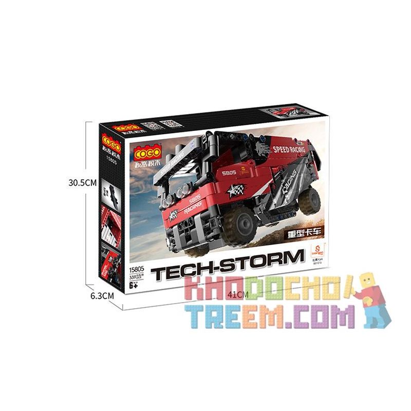 COGO 15805 non  XE TẢI HẠNG NẶNG bộ đồ chơi xếp lắp ráp ghép mô hình  TECH-STORM Kỹ Thuật Công Nghệ Cao Mô Hình Phương Tiện 339 khối