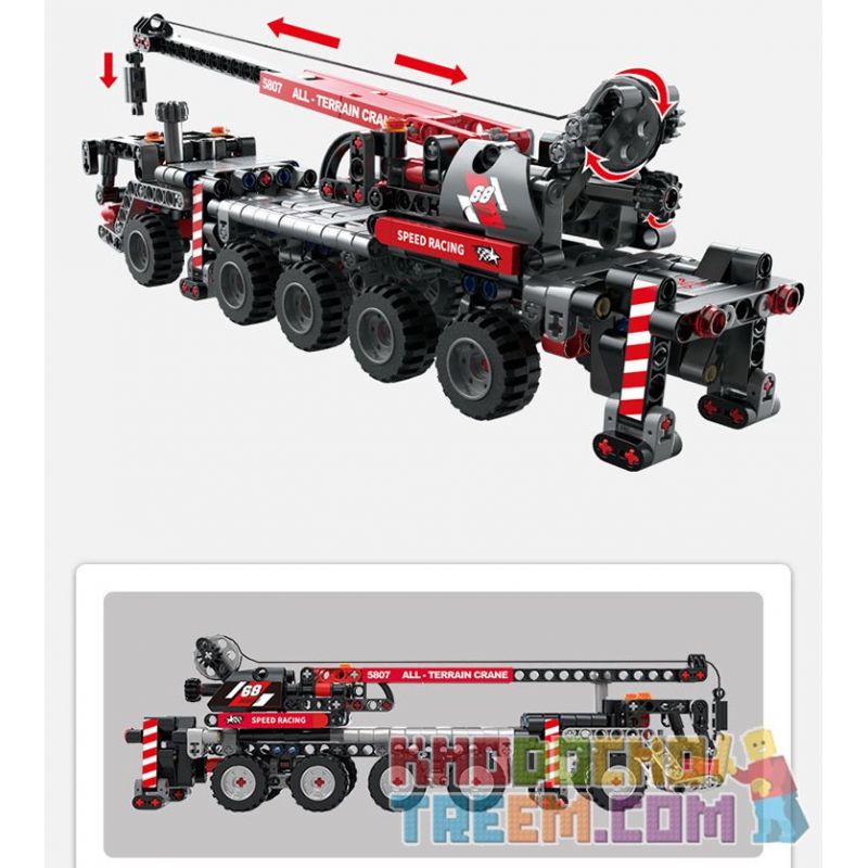 COGO 15807 non  CẦN TRỤC NẶNG bộ đồ chơi xếp lắp ráp ghép mô hình  TECH-STORM Kỹ Thuật Công Nghệ Cao Mô Hình Phương Tiện 456 khối