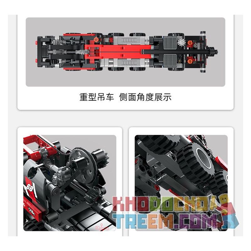 COGO 15807 non  CẦN TRỤC NẶNG bộ đồ chơi xếp lắp ráp ghép mô hình  TECH-STORM Kỹ Thuật Công Nghệ Cao Mô Hình Phương Tiện 456 khối