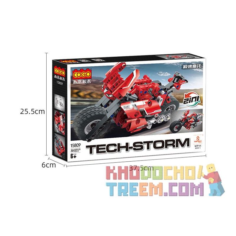 COGO 15809 non  MÔ TÔ TỐC ĐỘ bộ đồ chơi xếp lắp ráp ghép mô hình  TECH-STORM Kỹ Thuật Công Nghệ Cao Mô Hình Phương Tiện 300 khối