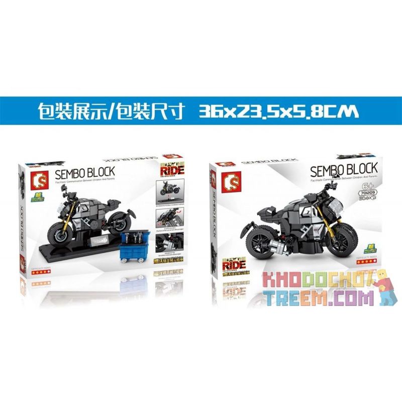 SEMBO 701209 non  XE MÁY 701209 bộ đồ chơi xếp lắp ráp ghép mô hình Speed Champions Racing Cars DUCATI DIAVEL Đua Xe Công Thức 304 khối