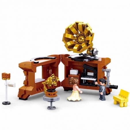 SLUBAN M38-B0881 B0881 0881 M38B0881 38-B0881 non  CỬA HÀNG BÁN ĐỒ CỔ GRAMOPHONE bộ đồ chơi xếp lắp ráp ghép mô hình Chinatown CREATOR PHONOGRAPH Khu Phố Tàu 288 khối