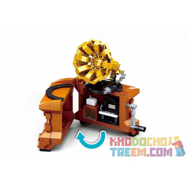 SLUBAN M38-B0881 B0881 0881 M38B0881 38-B0881 non  CỬA HÀNG BÁN ĐỒ CỔ GRAMOPHONE bộ đồ chơi xếp lắp ráp ghép mô hình Chinatown CREATOR PHONOGRAPH Khu Phố Tàu 288 khối