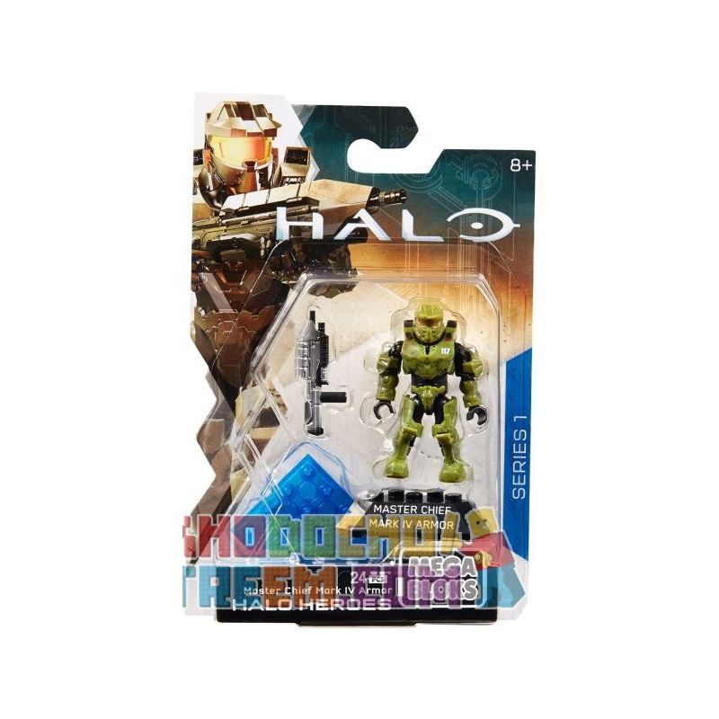 MEGA BLOKS DKW60 non Lego VUA ĐẦU BẾP bộ đồ chơi xếp lắp ráp ghép mô hình Computer Games HALO HEROES MASTER CHIEF Trò Chơi 24 khối