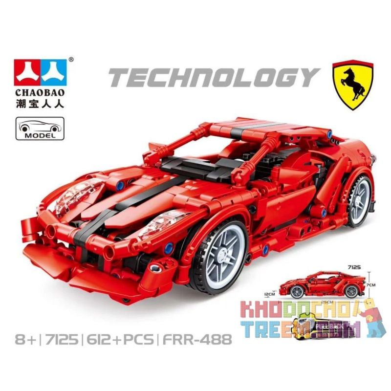TAKUKI T5001 5001 non  FERRARI 488 LÙI LẠI bộ đồ chơi xếp lắp ráp ghép mô hình  SPACE EXPLANATION Kỹ Thuật Công Nghệ Cao Mô Hình Phương Tiện 612 khối