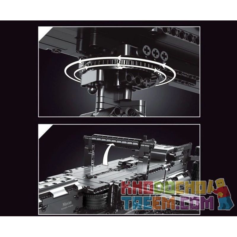 MouldKing 14009 Mould King 14009 non  SÚNG MÁY HẠNG NẶNG MAXIM bộ đồ chơi xếp lắp ráp ghép mô hình  MAXIM GUN Kỹ Thuật Công Nghệ Cao Mô Hình Phương Tiện 1399 khối