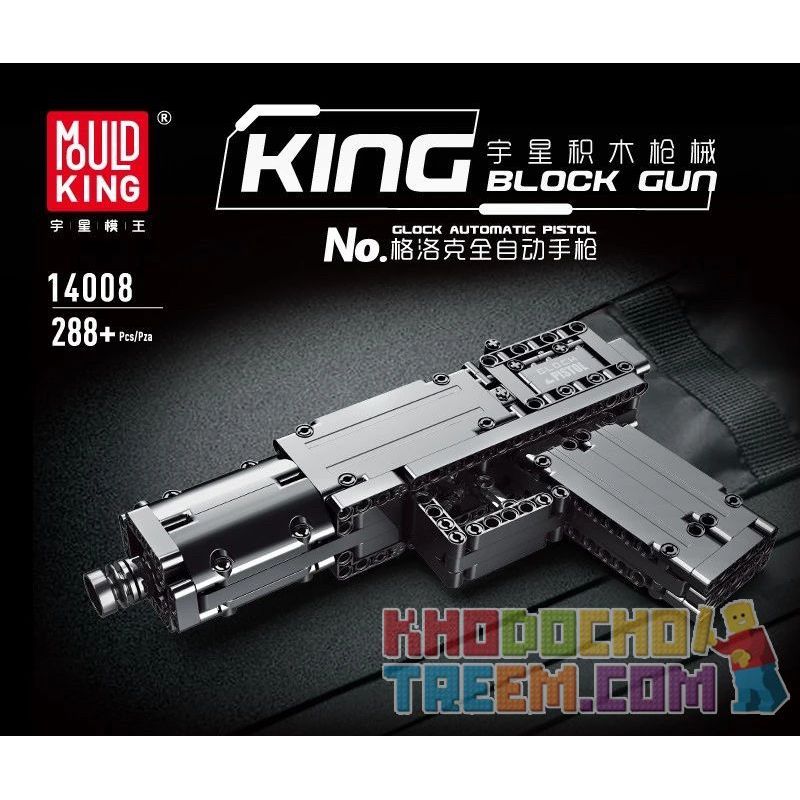 MouldKing 14008 Mould King 14008 non  SÚNG LỤC TỰ ĐỘNG GLOCK bộ đồ chơi xếp lắp ráp ghép mô hình  GLOCK AUTOMATIC PISTOL Kỹ Thuật Công Nghệ Cao Mô Hình Phương Tiện 288 khối