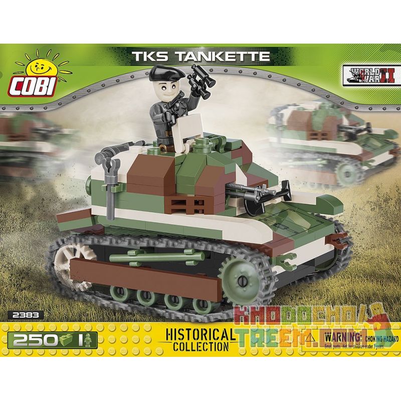 COBI 2383 non Lego TKS BỂ NHỎ bộ đồ chơi xếp lắp ráp ghép mô hình Military Army TKS TANKETTE Quân Sự Bộ Đội 250 khối