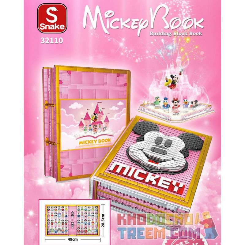 SNAKE 32110 non  SÁCH MICKEY bộ đồ chơi xếp lắp ráp ghép mô hình Mickey Mouse MICKEY BOOK Chuột Mickey 2630 khối