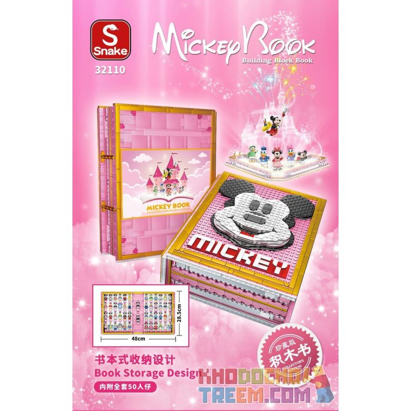 SNAKE 32110 non  SÁCH MICKEY bộ đồ chơi xếp lắp ráp ghép mô hình Mickey Mouse MICKEY BOOK Chuột Mickey 2630 khối