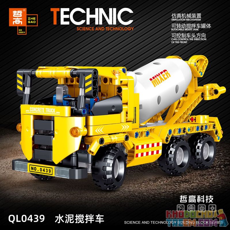 ZHEGAO QL0439 0439 non Lego MÁY TRỘN XI MĂNG bộ đồ chơi xếp lắp ráp ghép mô hình Technic Kỹ Thuật Công Nghệ Cao Mô Hình Phương Tiện 421 khối