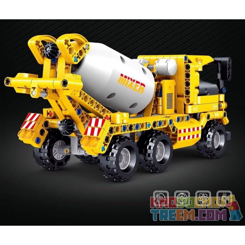 ZHEGAO QL0439 0439 non  MÁY TRỘN XI MĂNG bộ đồ chơi xếp lắp ráp ghép mô hình  Kỹ Thuật Công Nghệ Cao Mô Hình Phương Tiện 421 khối