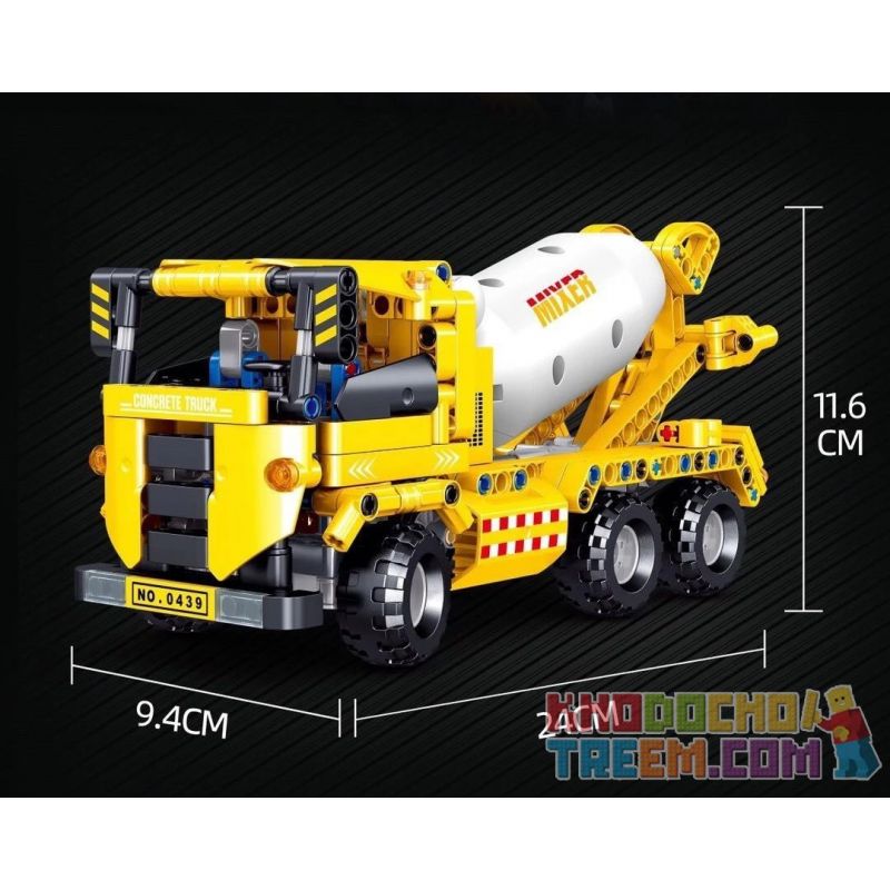 ZHEGAO QL0439 0439 non  MÁY TRỘN XI MĂNG bộ đồ chơi xếp lắp ráp ghép mô hình  Kỹ Thuật Công Nghệ Cao Mô Hình Phương Tiện 421 khối