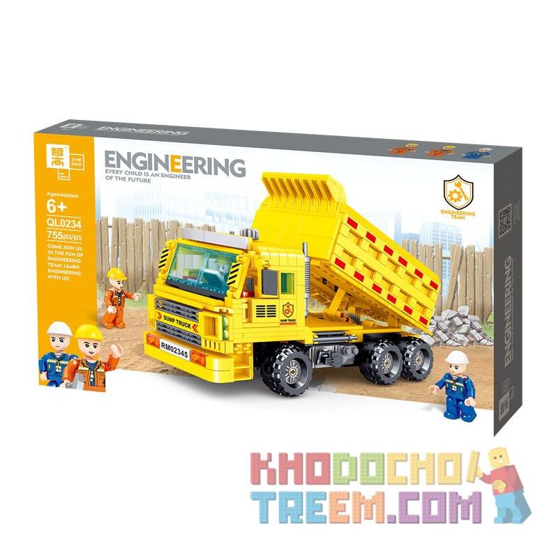 ZHEGAO QL0234 0234 non  XE BEN KỸ THUẬT bộ đồ chơi xếp lắp ráp ghép mô hình City ENGINEERING Thành Phố 755 khối