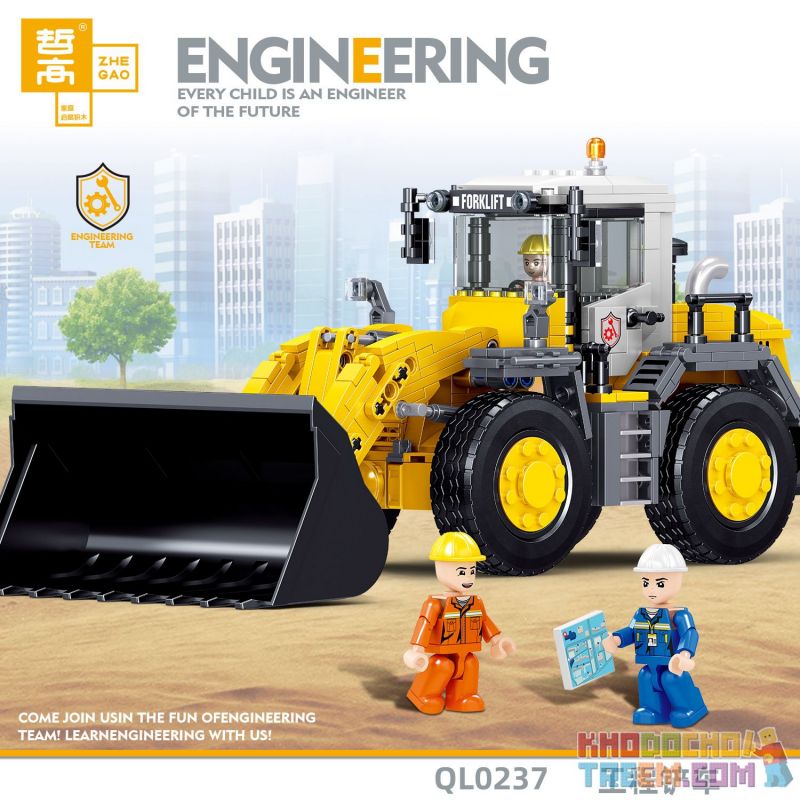 ZHEGAO QL0237 0237 non Lego XE NÂNG KỸ THUẬT bộ đồ chơi xếp lắp ráp ghép mô hình City ENGINEERING Thành Phố 732 khối