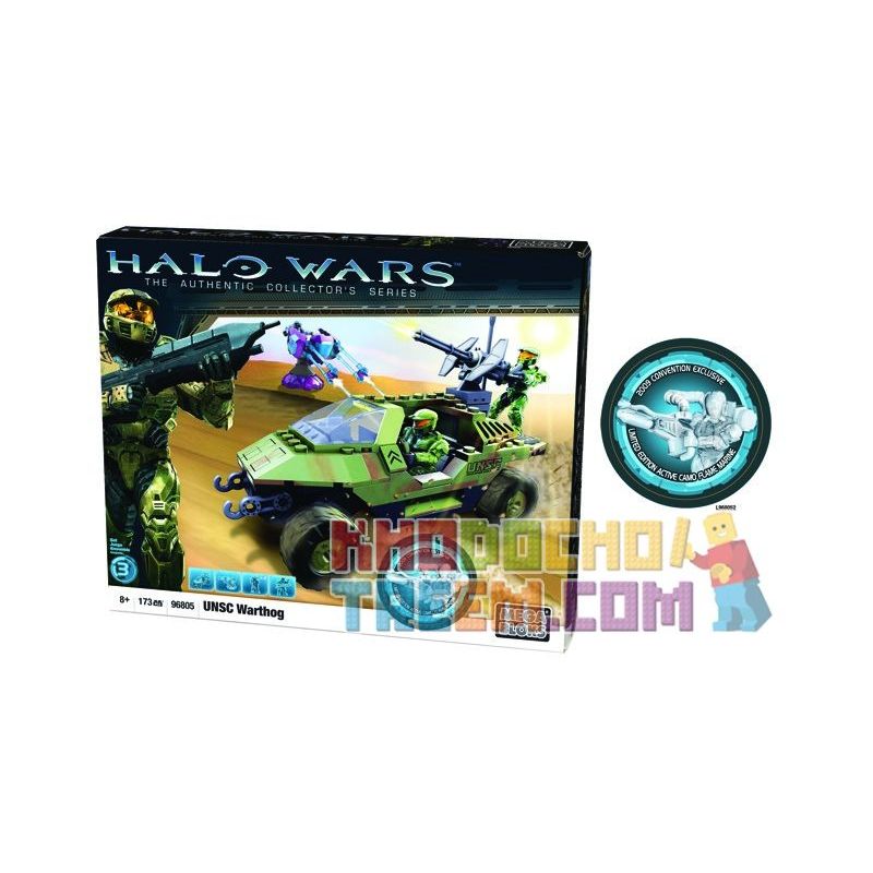 MEGA BLOKS 96805U non Lego UNSC WARTHOG PHIÊN BẢN GIỚI HẠN bộ đồ chơi xếp lắp ráp ghép mô hình Movie & Game UNSC WARTHOG LIMITED EDITION Phim Và Trò Chơi 174 khối