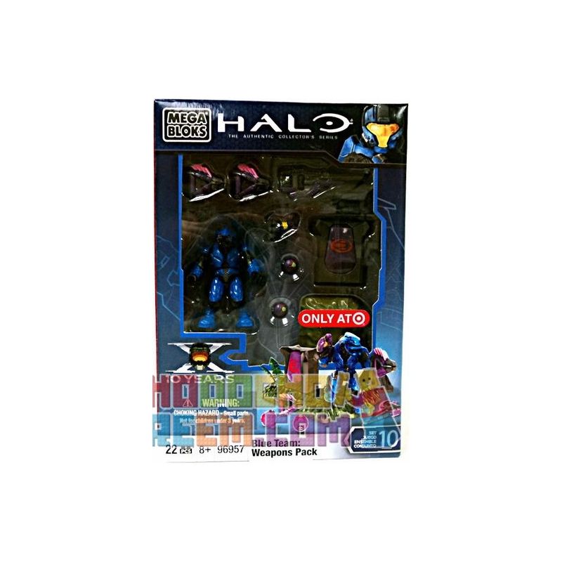 MEGA BLOKS 96957 non Lego GÓI VŨ KHÍ ĐỘI XANH bộ đồ chơi xếp lắp ráp ghép mô hình Computer Games BLUE TEAM WEAPONS PACK Trò Chơi 22 khối