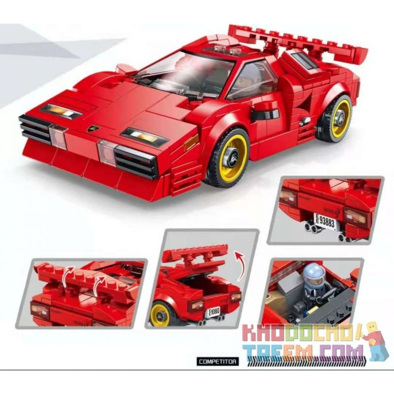 PanlosBrick 666022 Panlos Brick 666022 REBRICKABLE MOC-40934 40934 MOC40934 non  LAMBORGHINI COUNTACH. bộ đồ chơi xếp lắp ráp ghép mô hình Speed Champions Racing Cars Đua Xe Công Thức 305 khối