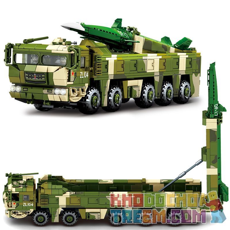 SEMBO 105801 non Lego XE TÊN LỬA ĐẠN ĐẠO SIÊU THANH DONGFENG-17 bộ đồ chơi xếp lắp ráp ghép mô hình Military Army DF-17 Quân Sự Bộ Đội 1277 khối