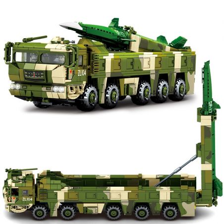 SEMBO 105801 non  XE TÊN LỬA ĐẠN ĐẠO SIÊU THANH DONGFENG-17 bộ đồ chơi xếp lắp ráp ghép mô hình Military Army DF-17 Quân Sự Bộ Đội 1277 khối