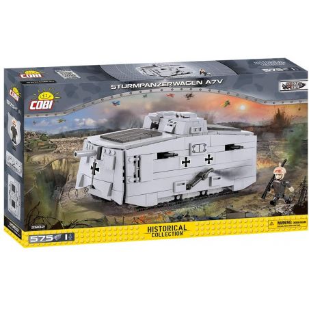 COBI 2982 non  BỂ A7V bộ đồ chơi xếp lắp ráp ghép mô hình Military Army STURMPANZERWAGEN A7V Quân Sự Bộ Đội 575 khối