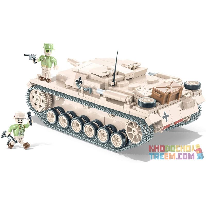 COBI CHARACTER BUILDING 2529 COBI-2529 COBI2529 non  SÚNG TẤN CÔNG SỐ 3 KIỂU D bộ đồ chơi xếp lắp ráp ghép mô hình Military Army STURMGESCHÜTZ III AUSF. D Quân Sự Bộ Đội 530 khối