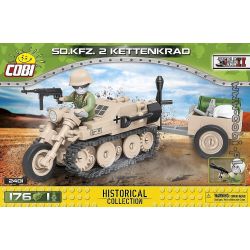 COBI 2401 non  MÔ TÔ NỬA ĐƯỜNG SDKFZ 2 bộ đồ chơi xếp lắp ráp ghép mô hình Military Army SD.KFZ.2 KETTENKRAD Quân Sự Bộ Đội 176 khối