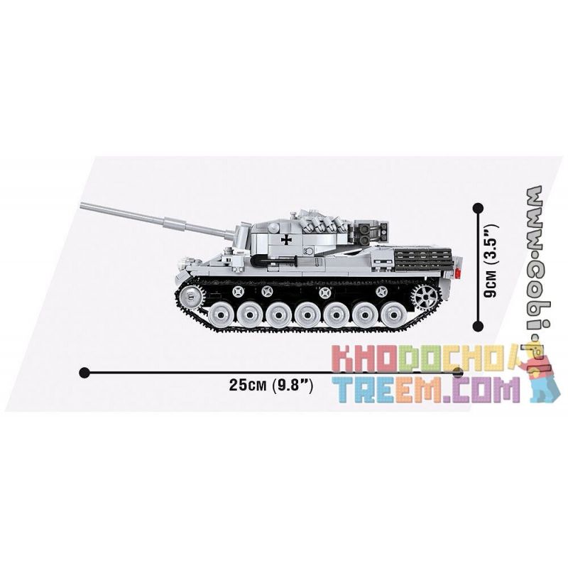 COBI 3037 non  XE TĂNG LEOPARD 1 bộ đồ chơi xếp lắp ráp ghép mô hình Military Army Quân Sự Bộ Đội 600 khối