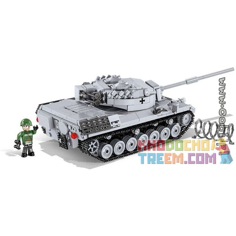 COBI 3037 non  XE TĂNG LEOPARD 1 bộ đồ chơi xếp lắp ráp ghép mô hình Military Army Quân Sự Bộ Đội 600 khối