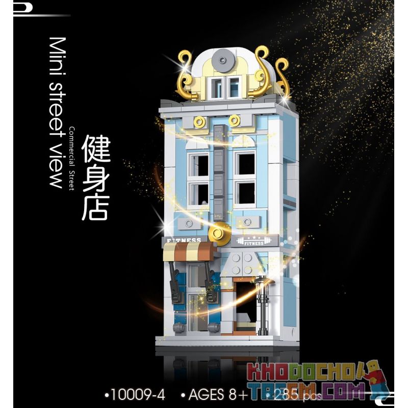 SHENZHEN RAEL ENTERTAINMENT 10009-2 10009-3 10009-4 10009-1 non  4 CỬA HÀNG XE ĐẠP ĐƯỜNG PHỐ CHÂU KEM HIỆU THUỐC THỂ DỤC bộ đồ chơi xếp lắp ráp ghép mô hình Mini Modular THE EUROPE STREET Đường Phố Thu Nhỏ 1109 khối