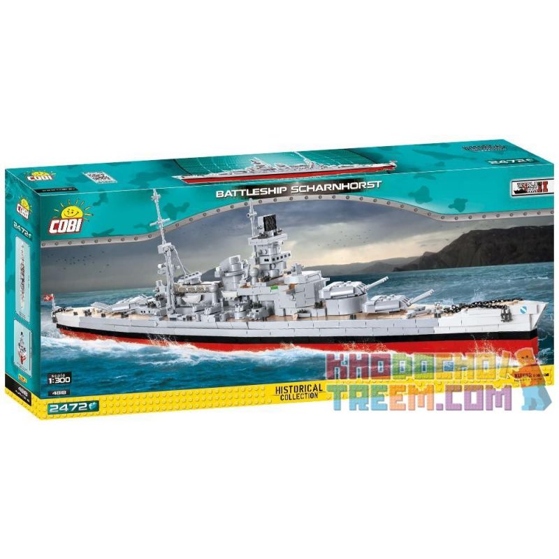 COBI 4817 4818 non Lego SCHARNHORST CHIẾN HẠM PHIÊN BẢN GIỚI HẠN bộ đồ chơi xếp lắp ráp ghép mô hình Military Army BATTLESHIP SCHARNHORST Quân Sự Bộ Đội 2472 khối