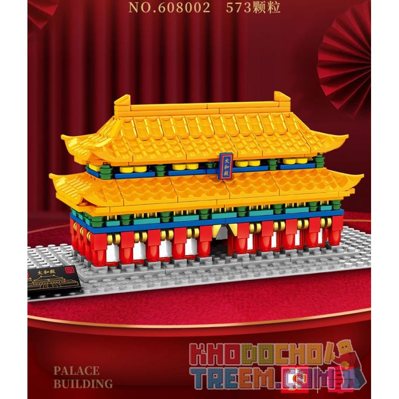 SEMBO 608002 non  HỘI TRƯỜNG HÀI HÒA TỐI CAO bộ đồ chơi xếp lắp ráp ghép mô hình Architecture PALACE BUILDING HALL OF SUPREME HARMONY Công Trình Kiến Trúc 573 khối