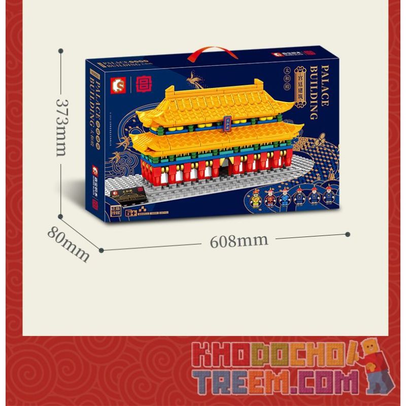 SEMBO 608002 non  HỘI TRƯỜNG HÀI HÒA TỐI CAO bộ đồ chơi xếp lắp ráp ghép mô hình Architecture PALACE BUILDING HALL OF SUPREME HARMONY Công Trình Kiến Trúc 573 khối