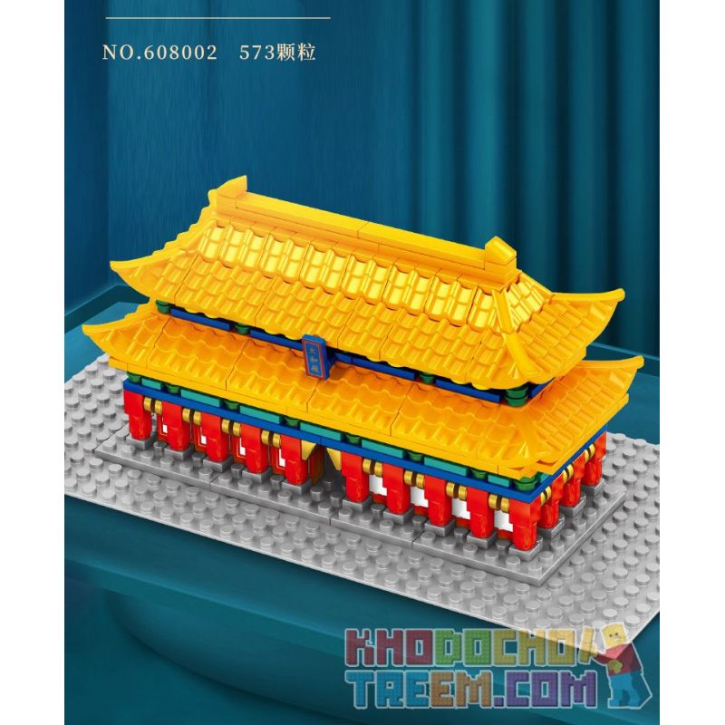 SEMBO 608002 non  HỘI TRƯỜNG HÀI HÒA TỐI CAO bộ đồ chơi xếp lắp ráp ghép mô hình Architecture PALACE BUILDING HALL OF SUPREME HARMONY Công Trình Kiến Trúc 573 khối