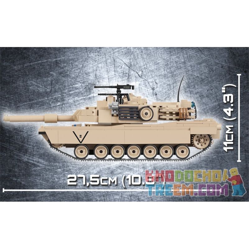 COBI 2619 non  XE TĂNG M1A2 ABRAMS bộ đồ chơi xếp lắp ráp ghép mô hình Military Army Quân Sự Bộ Đội 810 khối