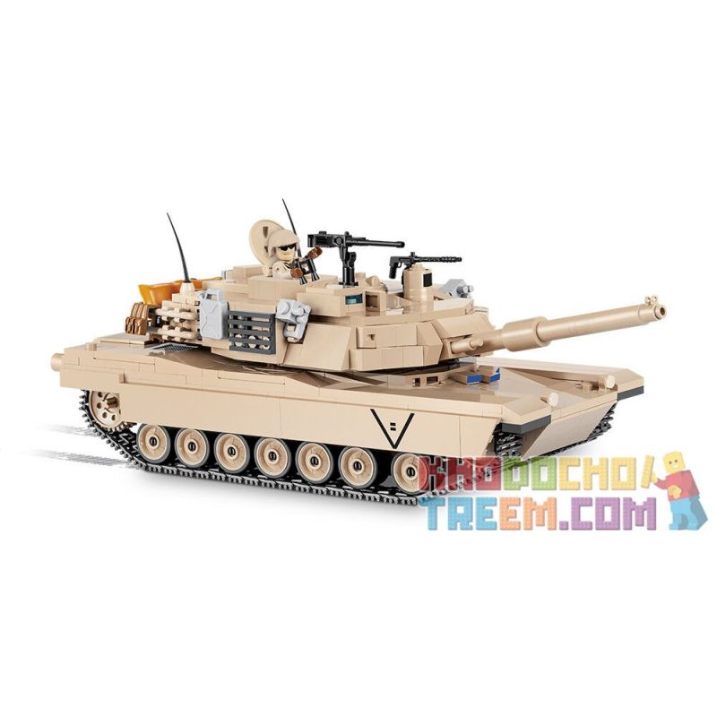 COBI 2619 non  XE TĂNG M1A2 ABRAMS bộ đồ chơi xếp lắp ráp ghép mô hình Military Army Quân Sự Bộ Đội 810 khối