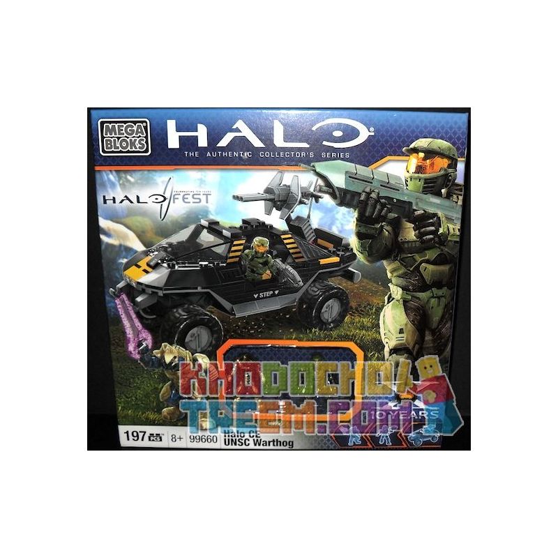 MEGA BLOKS 99660 non Lego FIGHT EVOLUTION UNSC. bộ đồ chơi xếp lắp ráp ghép mô hình Computer Games HALO CE UNSC WARTHOG Trò Chơi 197 khối