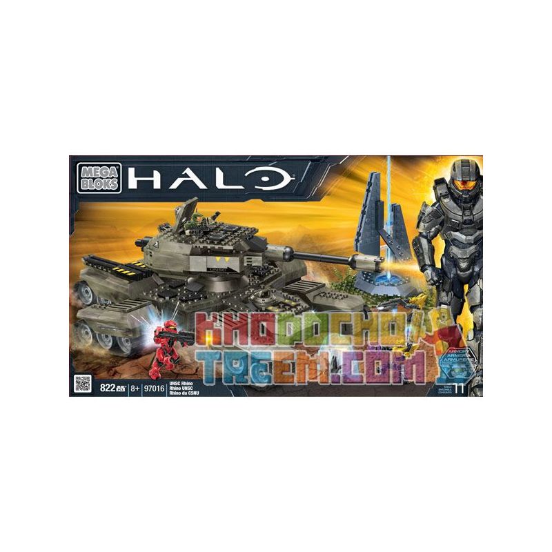 MEGA BLOKS 97016 non Lego UNSC TÊ GIÁC. bộ đồ chơi xếp lắp ráp ghép mô hình Computer Games UNSC RHINO Trò Chơi 822 khối