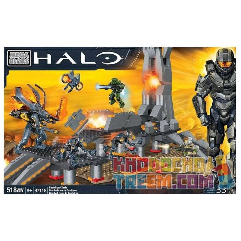 MEGA BLOKS 97118 non Lego CAULDRON CLASH. bộ đồ chơi xếp lắp ráp ghép mô hình Computer Games Trò Chơi 518 khối