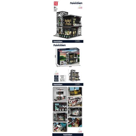 JUHANG 86008 MouldKing 16042 Mould King 16042 REBRICKABLE MOC-53084 53084 MOC53084 non  QUÁN BA bộ đồ chơi xếp lắp ráp ghép mô hình Creator  PUB & RESTAURANT MODULAR 'ISLET' Sáng Tạo 3980 khối
