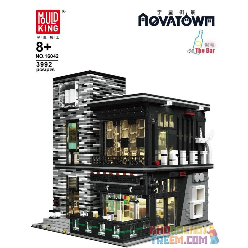 JUHANG 86008 MouldKing 16042 Mould King 16042 REBRICKABLE MOC-53084 53084 MOC53084 non  QUÁN BA bộ đồ chơi xếp lắp ráp ghép mô hình Creator  PUB & RESTAURANT MODULAR 'ISLET' Sáng Tạo 3980 khối