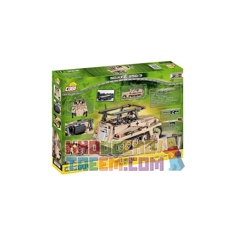 COBI 2526 non  XE BÁN TẢI SDKFZ 250 bộ đồ chơi xếp lắp ráp ghép mô hình Military Army SD.KFZ. 250/3 Quân Sự Bộ Đội 426 khối