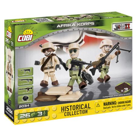 COBI 2034 non  QUÂN ĐOÀN CHÂU PHI bộ đồ chơi xếp lắp ráp ghép mô hình Military Army AFRIKA KORPS Quân Sự Bộ Đội 26 khối