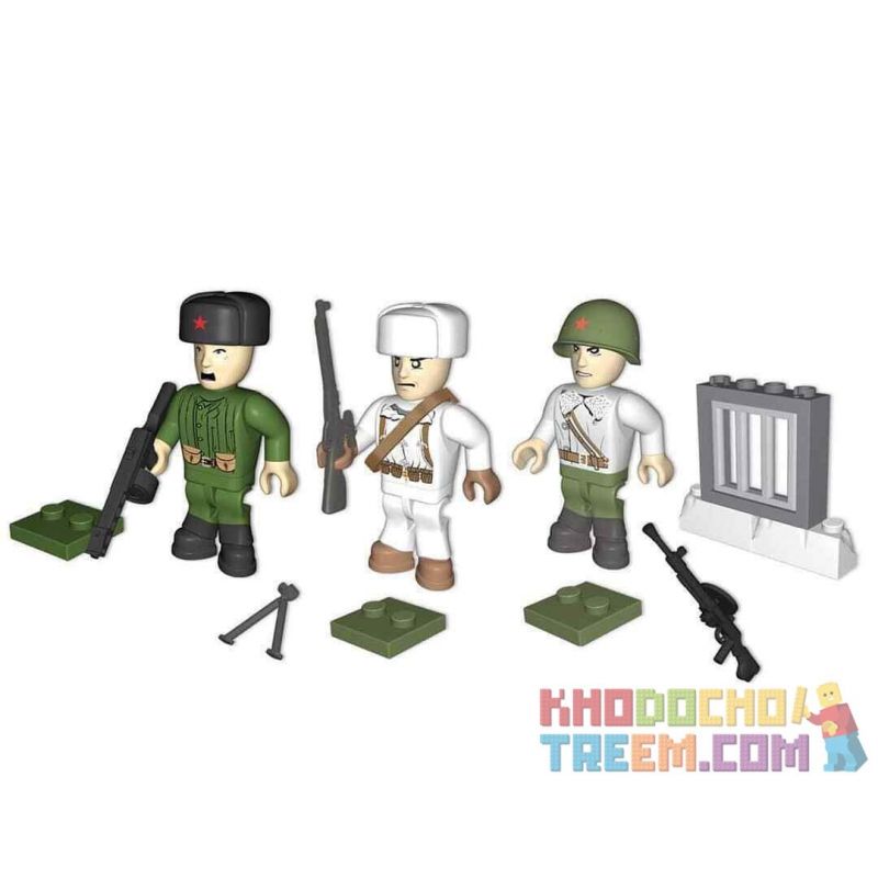 COBI 2032 non  HỒNG QUÂN - MÙA ĐÔNG bộ đồ chơi xếp lắp ráp ghép mô hình Military Army RED ARMY - WINTER Quân Sự Bộ Đội 26 khối