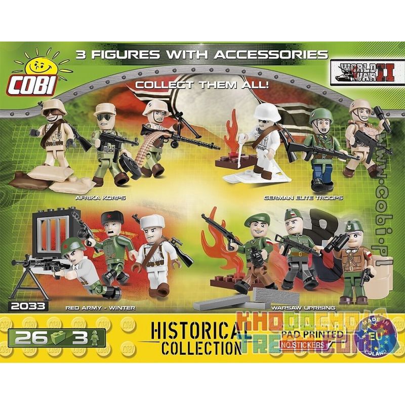 COBI CHARACTER BUILDING 2033 COBI-2033 COBI2033 non  SƯ ĐOÀN DÙ HOA KỲ bộ đồ chơi xếp lắp ráp ghép mô hình Military Army AMERICAN AIRBORNE DIVISION Quân Sự Bộ Đội 26 khối