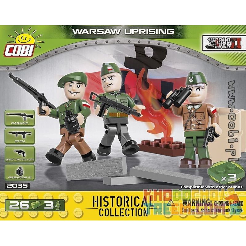 COBI 2035 non Lego CUỘC NỔI DẬY Ở THỦ ĐÔ bộ đồ chơi xếp lắp ráp ghép mô hình Military Army WARSAW UPRISING Quân Sự Bộ Đội 26 khối